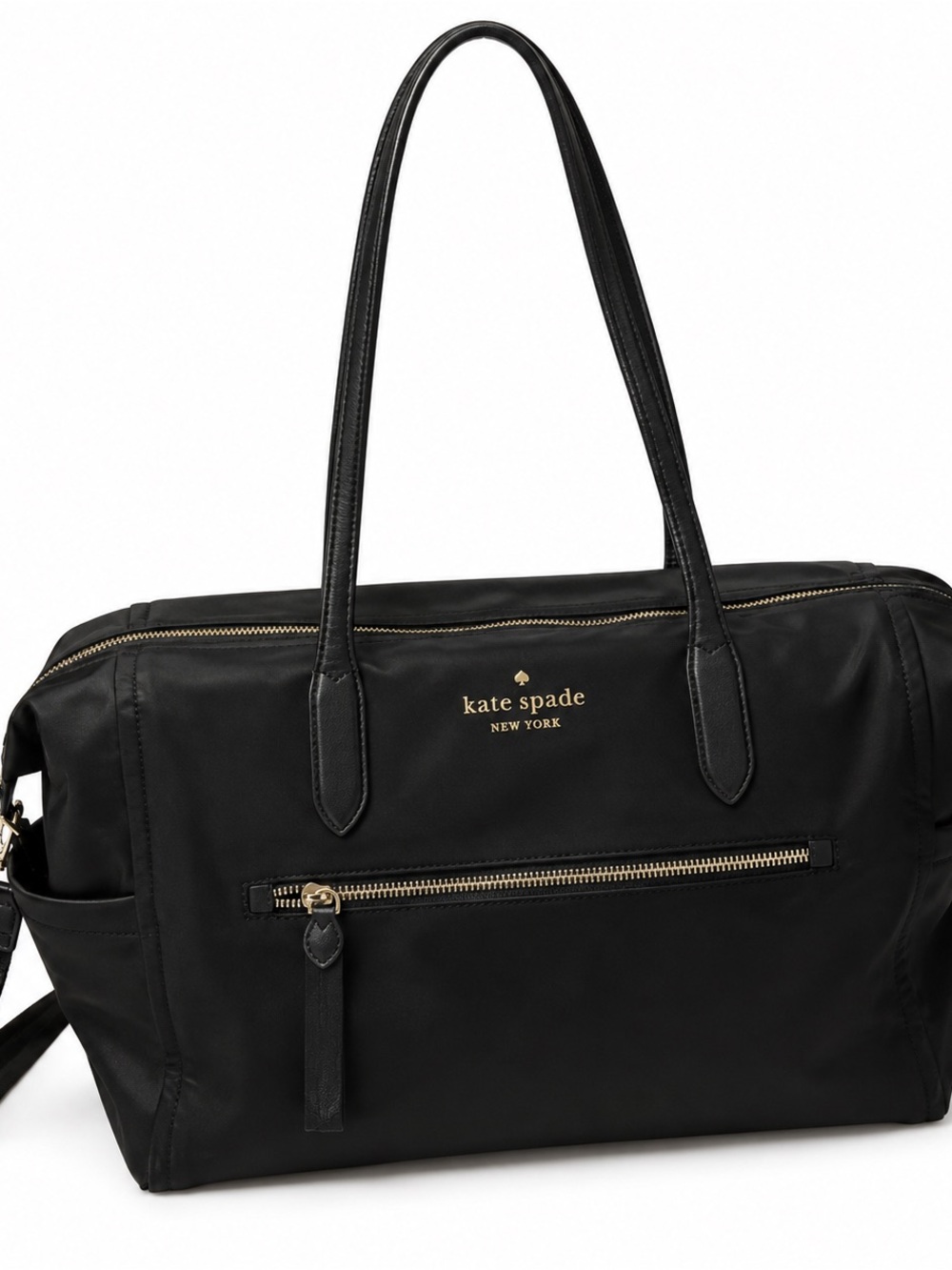 kate spade Black Nylon duffle with Gold Hardware